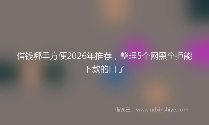 借钱哪里方便2026年推荐,整理5个网黑全拒能下款的口子