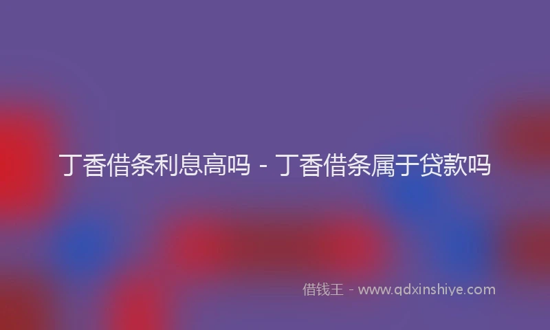 丁香借条利息高吗 - 丁香借条属于贷款吗