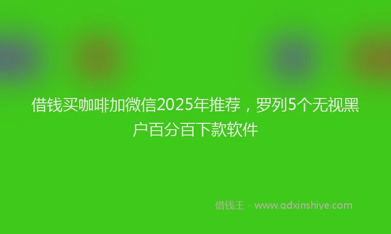 借钱买咖啡加微信2025年推荐，罗列5个无视黑户百分百下款软件