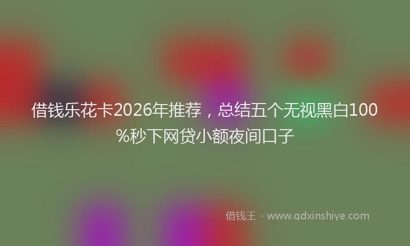 借钱乐花卡2026年推荐,总结五个无视黑白100%秒下网贷小额夜间口子