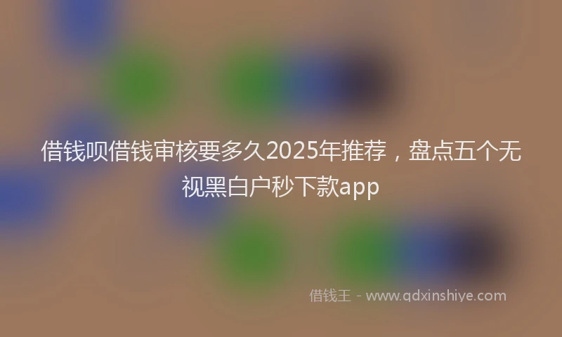 借钱呗借钱审核要多久2025年推荐，盘点五个无视黑白户秒下款app