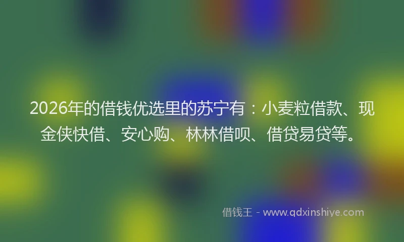 2026年的借钱优选里的苏宁有：小麦粒借款、现金侠快借、安心购、林林借呗、借贷易贷等。