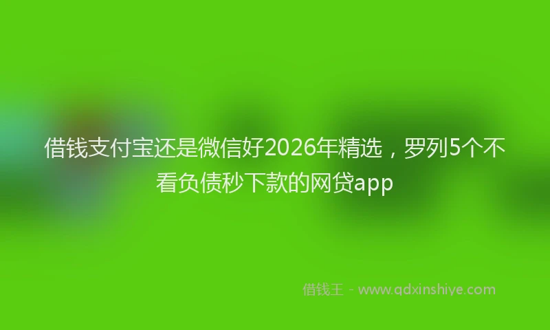 借钱支付宝还是微信好2026年精选，罗列5个不看负债秒下款的网贷app