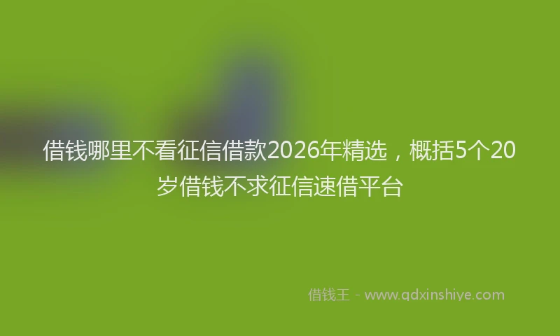 借钱哪里不看征信借款2026年精选,概括5个20岁借钱不求征信速借平台