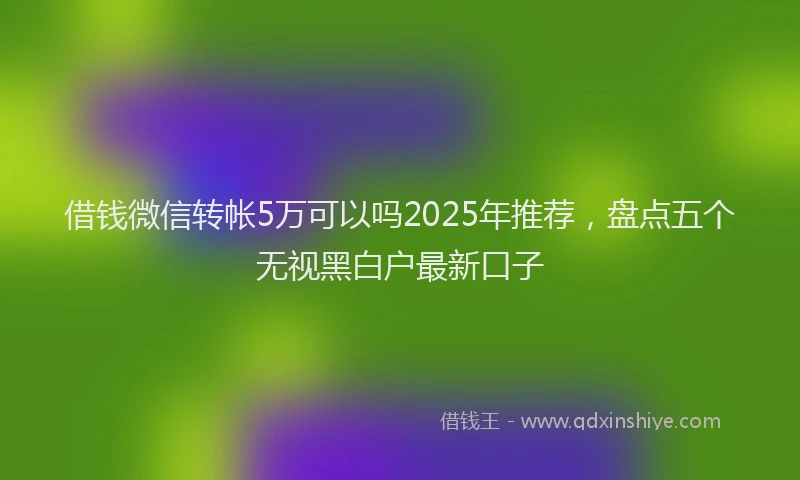 借钱微信转帐5万可以吗2025年推荐，盘点五个无视黑白户最新口子