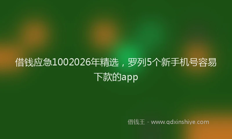 借钱应急1002026年精选，罗列5个新手机号容易下款的app