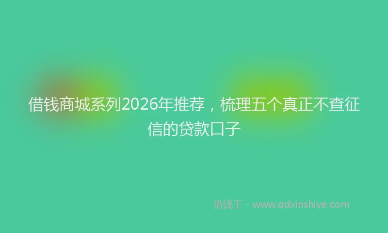 借钱商城系列2026年推荐，梳理五个真正不查征信的贷款口子