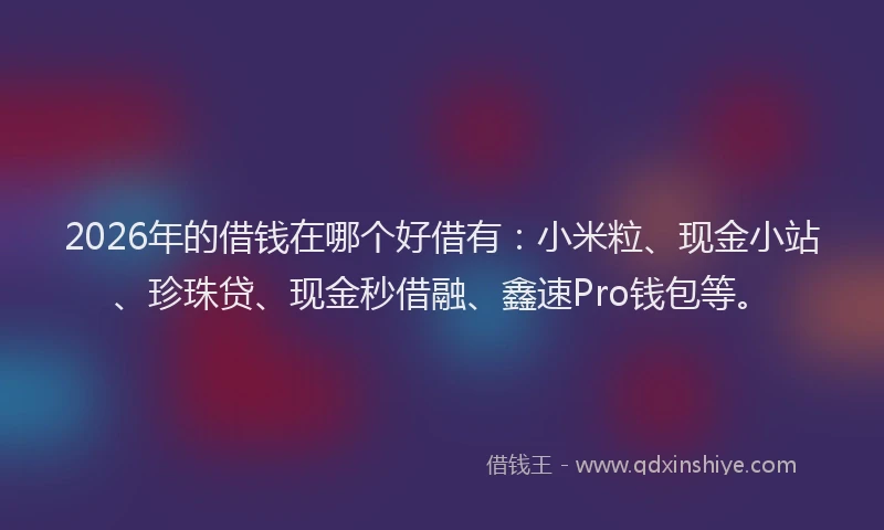 2026年的借钱在哪个好借有：小米粒、现金小站、珍珠贷、现金秒借融、鑫速Pro钱包等。
