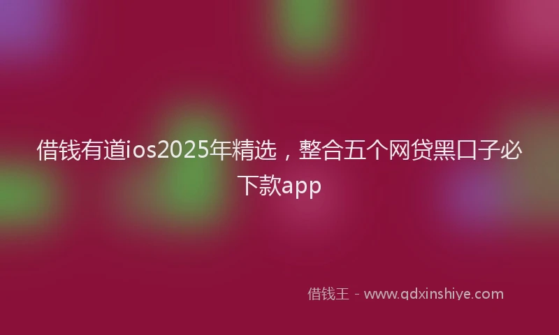 借钱有道ios2025年精选，整合五个网贷黑口子必下款app