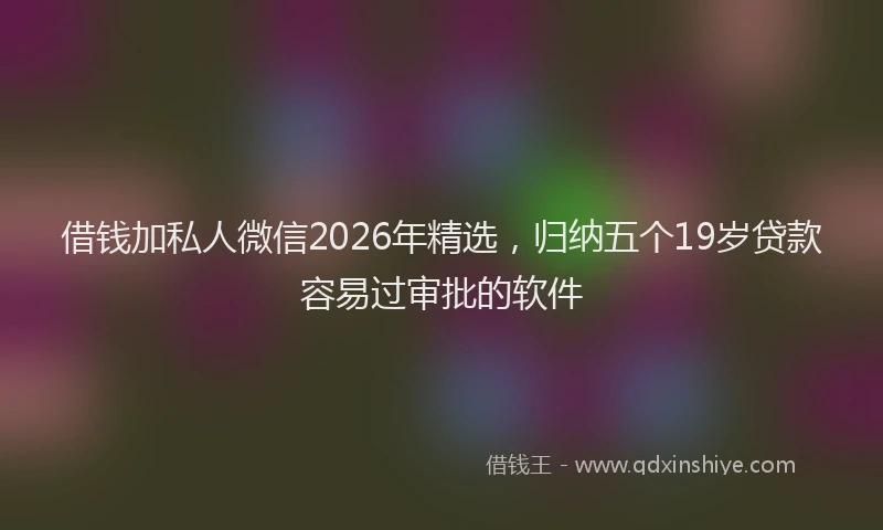 借钱加私人微信2026年精选，归纳五个19岁贷款容易过审批的软件