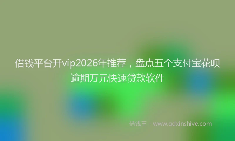 借钱平台开vip2026年推荐，盘点五个支付宝花呗逾期万元快速贷款软件