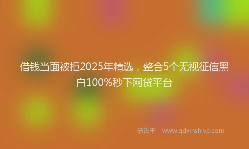 借钱当面被拒2025年精选,整合5个无视征信黑白100%秒下网贷平台