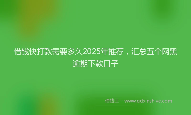 借钱快打款需要多久2025年推荐，汇总五个网黑逾期下款口子