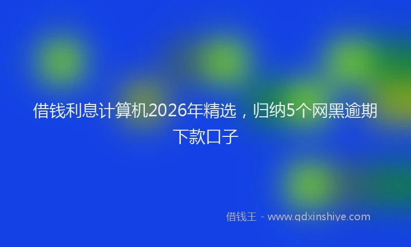 借钱利息计算机2026年精选，归纳5个网黑逾期下款口子