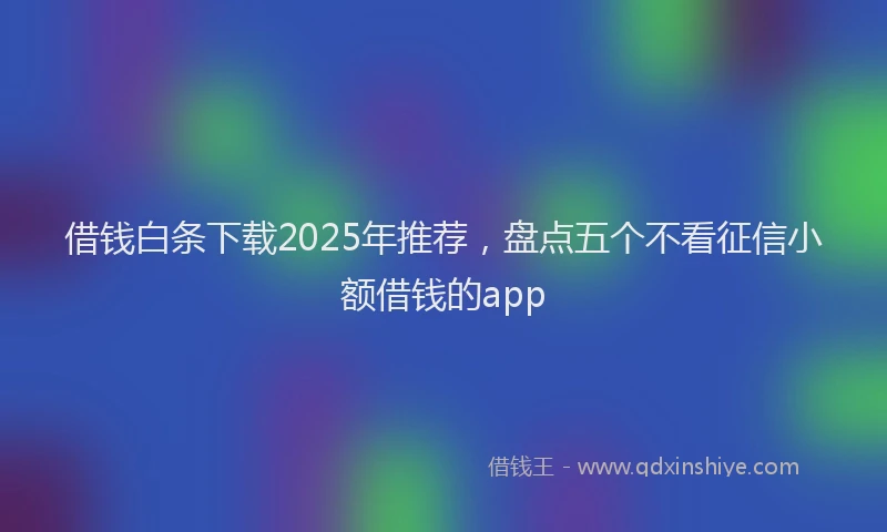 借钱白条下载2025年推荐，盘点五个不看征信小额借钱的app