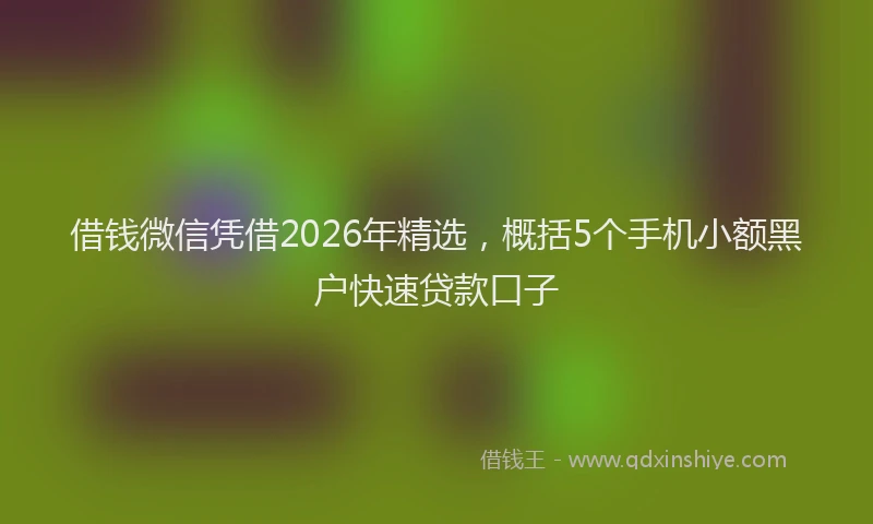 借钱微信凭借2026年精选，概括5个手机小额黑户快速贷款口子