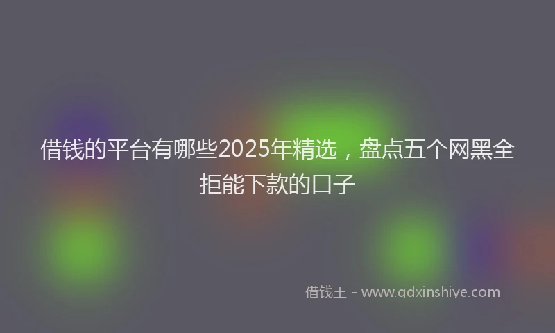 借钱的平台有哪些2025年精选，盘点五个网黑全拒能下款的口子
