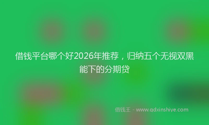 借钱平台哪个好2026年推荐,归纳五个无视双黑能下的分期贷