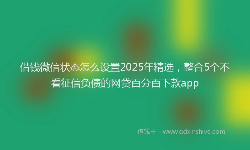 借钱微信状态怎么设置2025年精选,整合5个不看征信负债的网贷百分百下款app