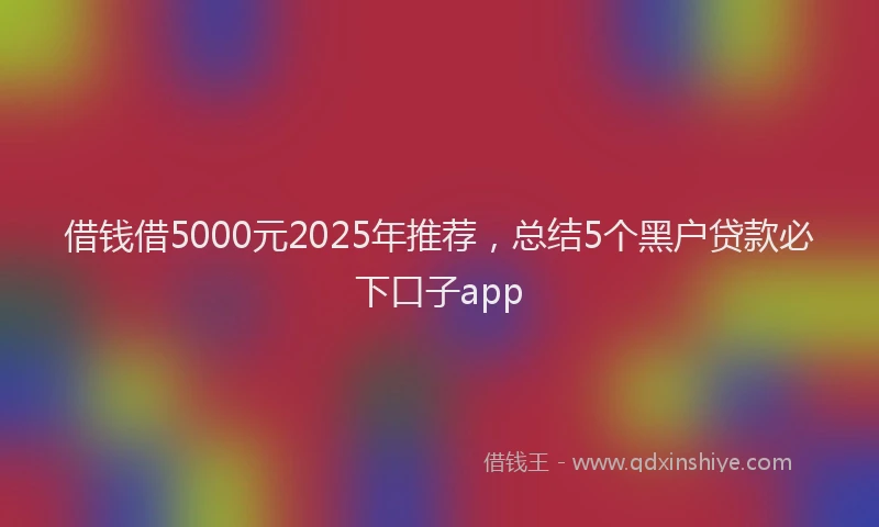 借钱借5000元2025年推荐，总结5个黑户贷款必下口子app