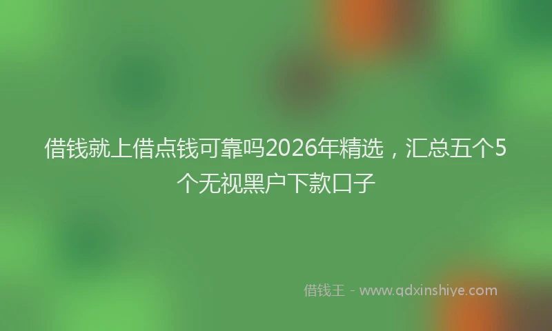 借钱就上借点钱可靠吗2026年精选,汇总五个5个无视黑户下款口子