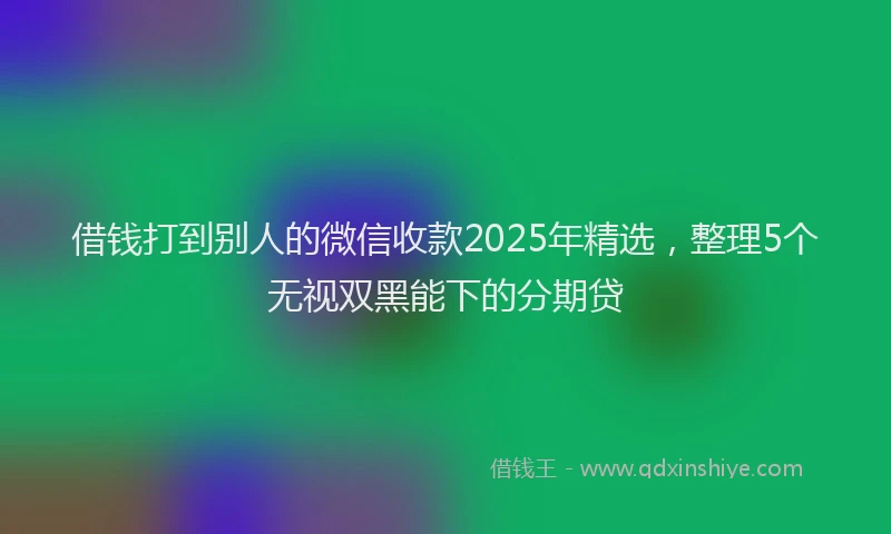 借钱打到别人的微信收款2025年精选，整理5个无视双黑能下的分期贷