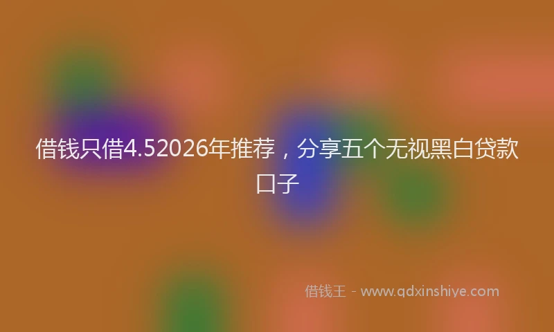 借钱只借4.52026年推荐，分享五个无视黑白贷款口子