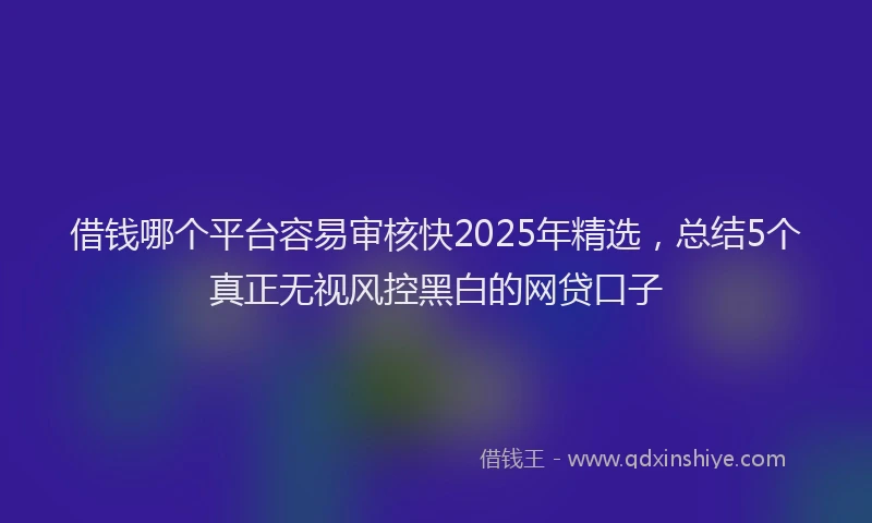 借钱哪个平台容易审核快2025年精选，总结5个真正无视风控黑白的网贷口子