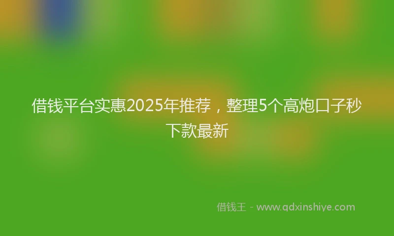 借钱平台实惠2025年推荐，整理5个高炮口子秒下款最新