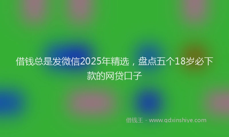 借钱总是发微信2025年精选，盘点五个18岁必下款的网贷口子