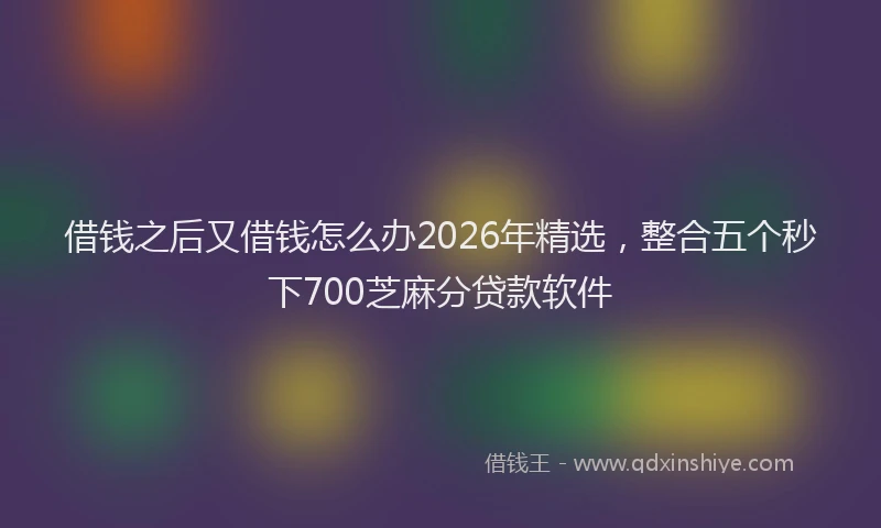 借钱之后又借钱怎么办2026年精选，整合五个秒下700芝麻分贷款软件