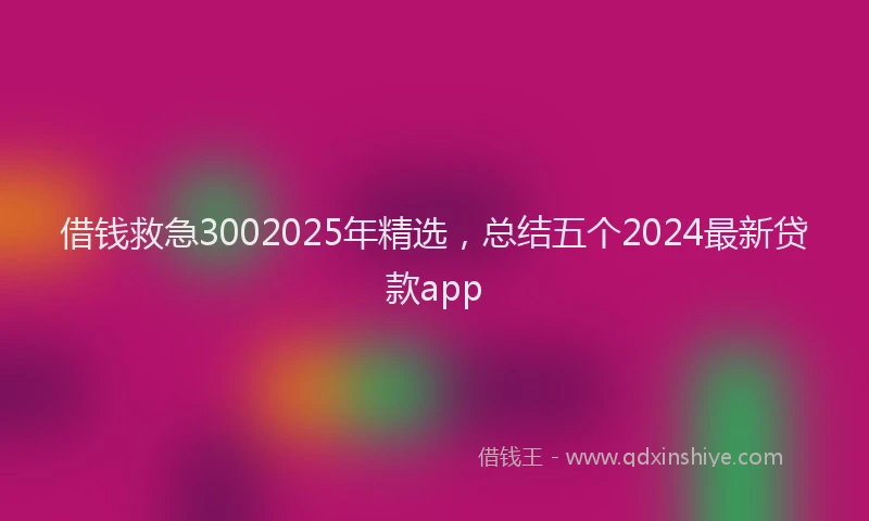 借钱救急3002025年精选，总结五个2024最新贷款app