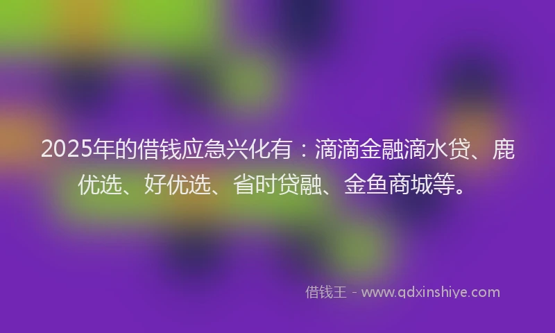 2025年的借钱应急兴化有：滴滴金融滴水贷、鹿优选、好优选、省时贷融、金鱼商城等。