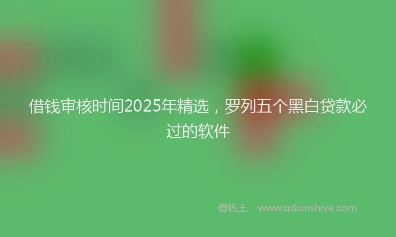 借钱审核时间2025年精选，罗列五个黑白贷款必过的软件
