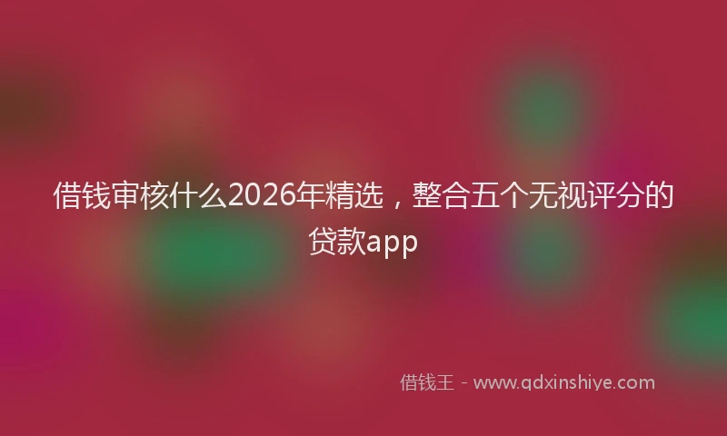 借钱审核什么2026年精选，整合五个无视评分的贷款app