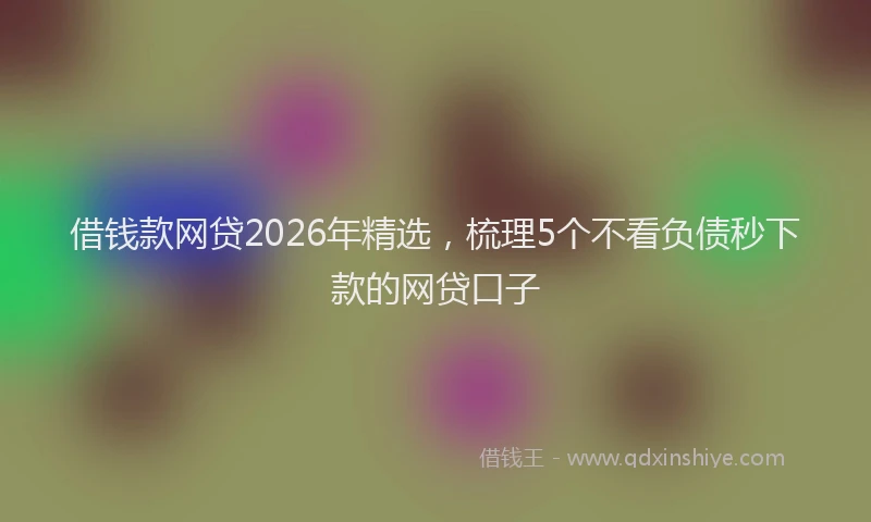 借钱款网贷2026年精选，梳理5个不看负债秒下款的网贷口子