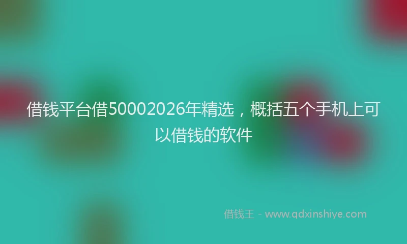 借钱平台借50002026年精选，概括五个手机上可以借钱的软件