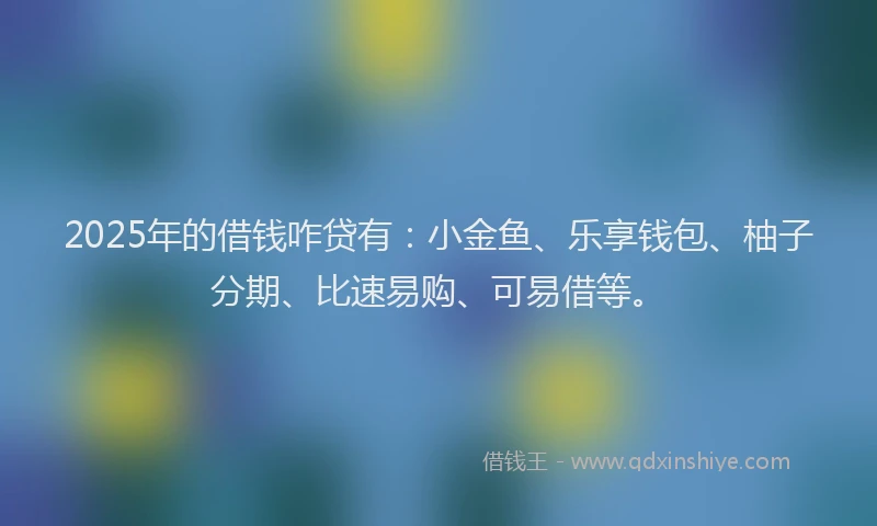 2025年的借钱咋贷有：小金鱼、乐享钱包、柚子分期、比速易购、可易借等。
