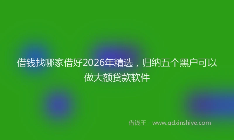 借钱找哪家借好2026年精选，归纳五个黑户可以做大额贷款软件