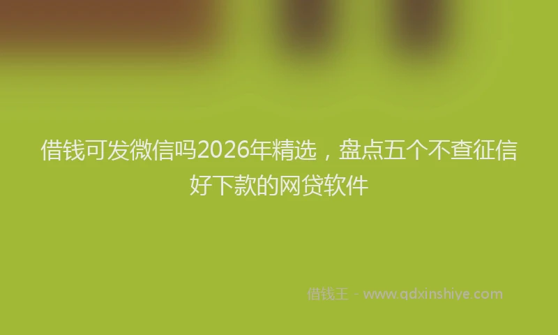 借钱可发微信吗2026年精选，盘点五个不查征信好下款的网贷软件
