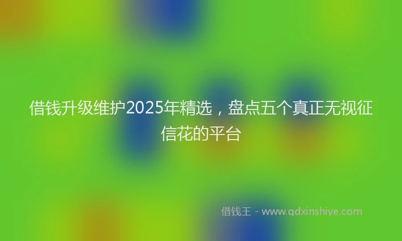 借钱升级维护2025年精选，盘点五个真正无视征信花的平台