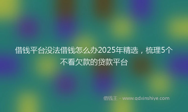 借钱平台没法借钱怎么办2025年精选，梳理5个不看欠款的贷款平台