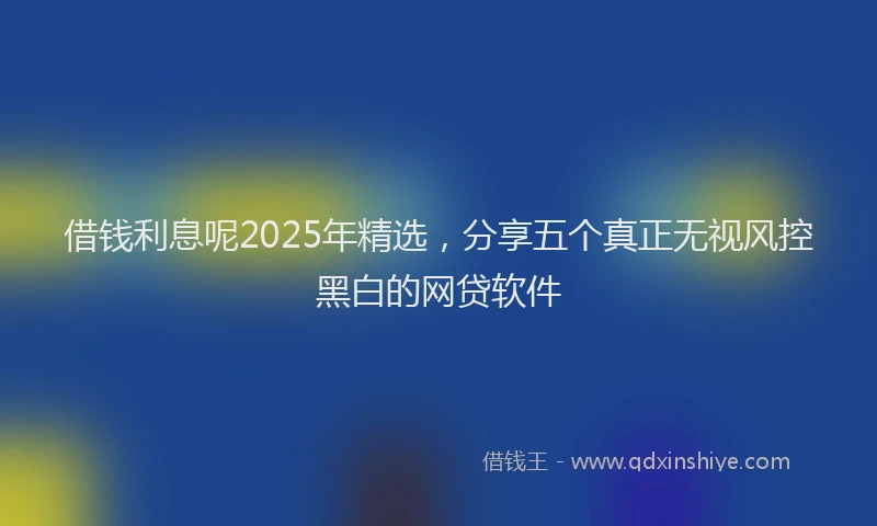 借钱利息呢2025年精选，分享五个真正无视风控黑白的网贷软件