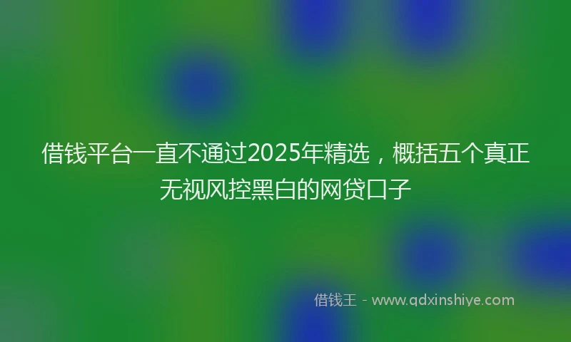 借钱平台一直不通过2025年精选,概括五个真正无视风控黑白的网贷口子
