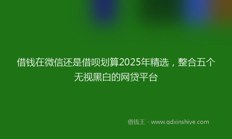 借钱在微信还是借呗划算2025年精选，整合五个无视黑白的网贷平台