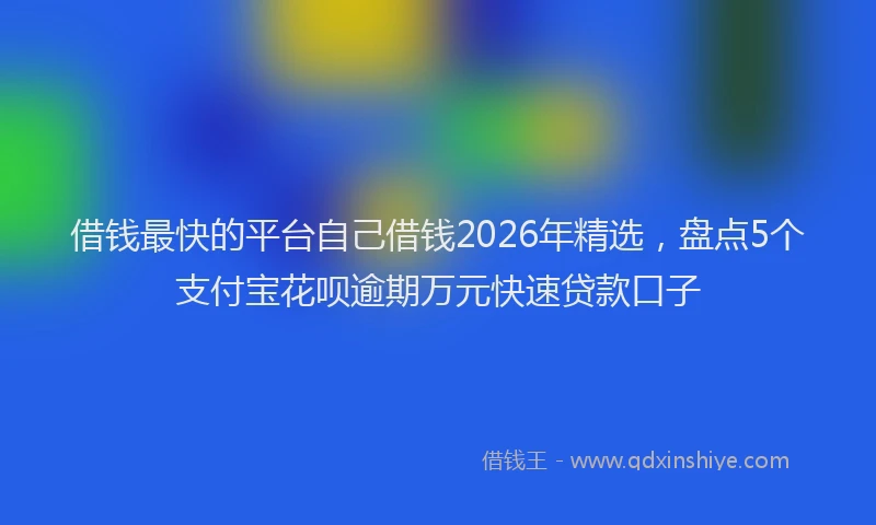 借钱最快的平台自己借钱2026年精选，盘点5个支付宝花呗逾期万元快速贷款口子