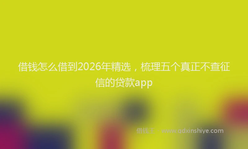 借钱怎么借到2026年精选，梳理五个真正不查征信的贷款app