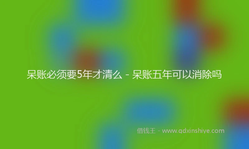 呆账必须要5年才清么 - 呆账五年可以消除吗