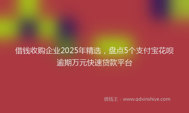 借钱收购企业2025年精选,盘点5个支付宝花呗逾期万元快速贷款平台