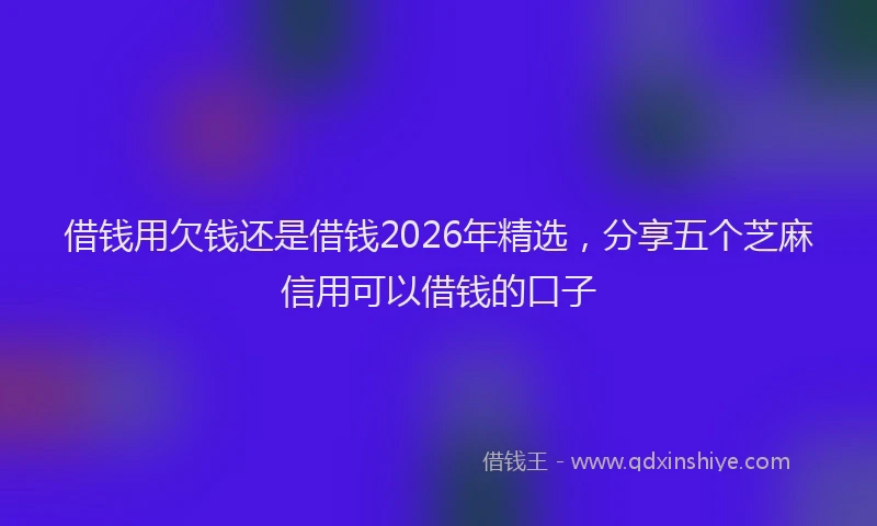 借钱用欠钱还是借钱2026年精选，分享五个芝麻信用可以借钱的口子